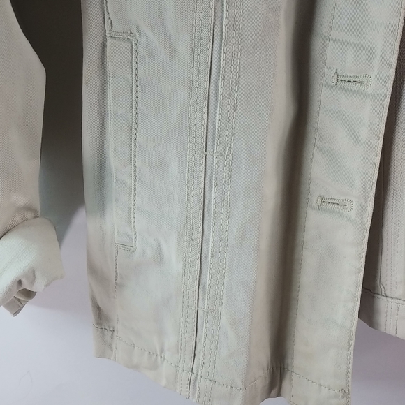 Chicos S White Crystal Studded Jeans Jacket - Picture 7 of 7